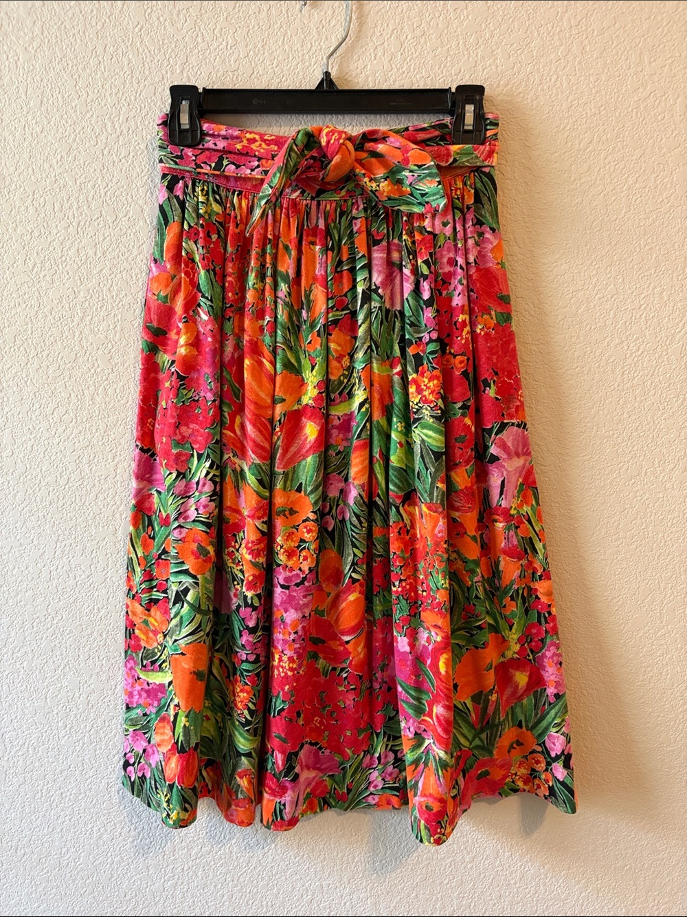 Floral Tie-Waist Midi Skirt with Pockets